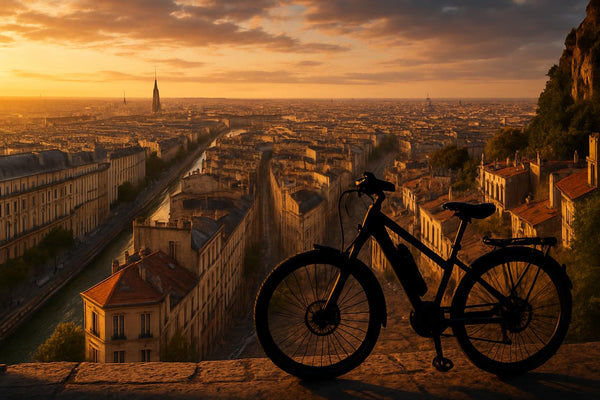Vista panoramica di Parigi da Montmartre che mostra la varietà dell'architettura e le opportunità di ciclismo