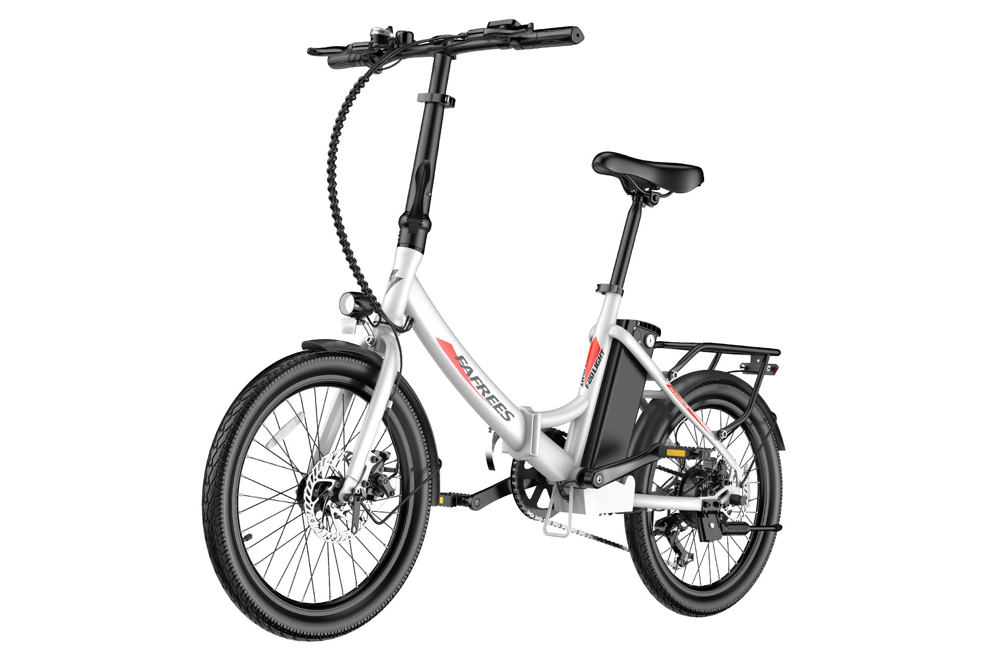 FAFREES Bicicletta Elettrica Pieghevole 20'' Donna - 250W 25Km/h 16,75Ah - Modello F20 Light Rosso - Foto 6